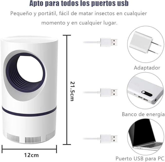 Trampa Lámpara Led Luz UV Mata Mosquitos